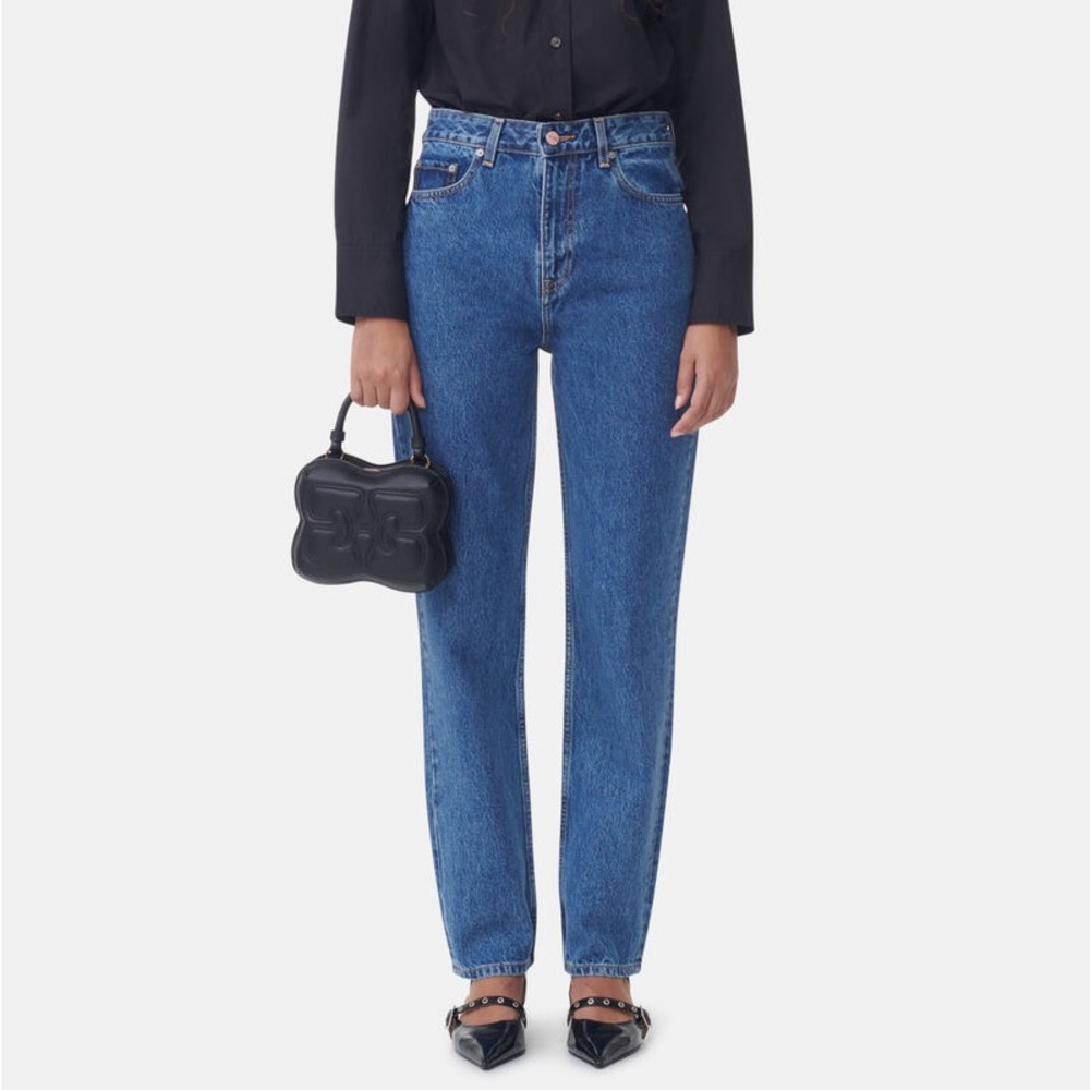 Ganni Blue Straight Leg Jeans Timeless Style